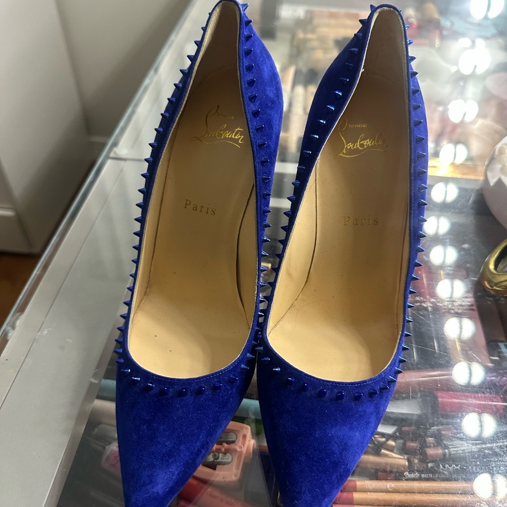 Christian Louboutin Royal Blue Spiked Heels